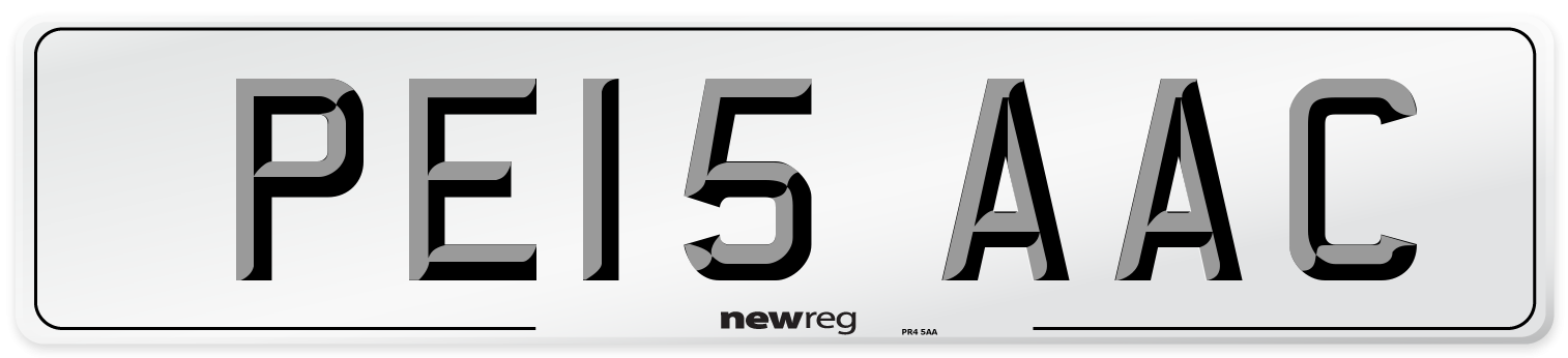 PE15 AAC Number Plate from New Reg